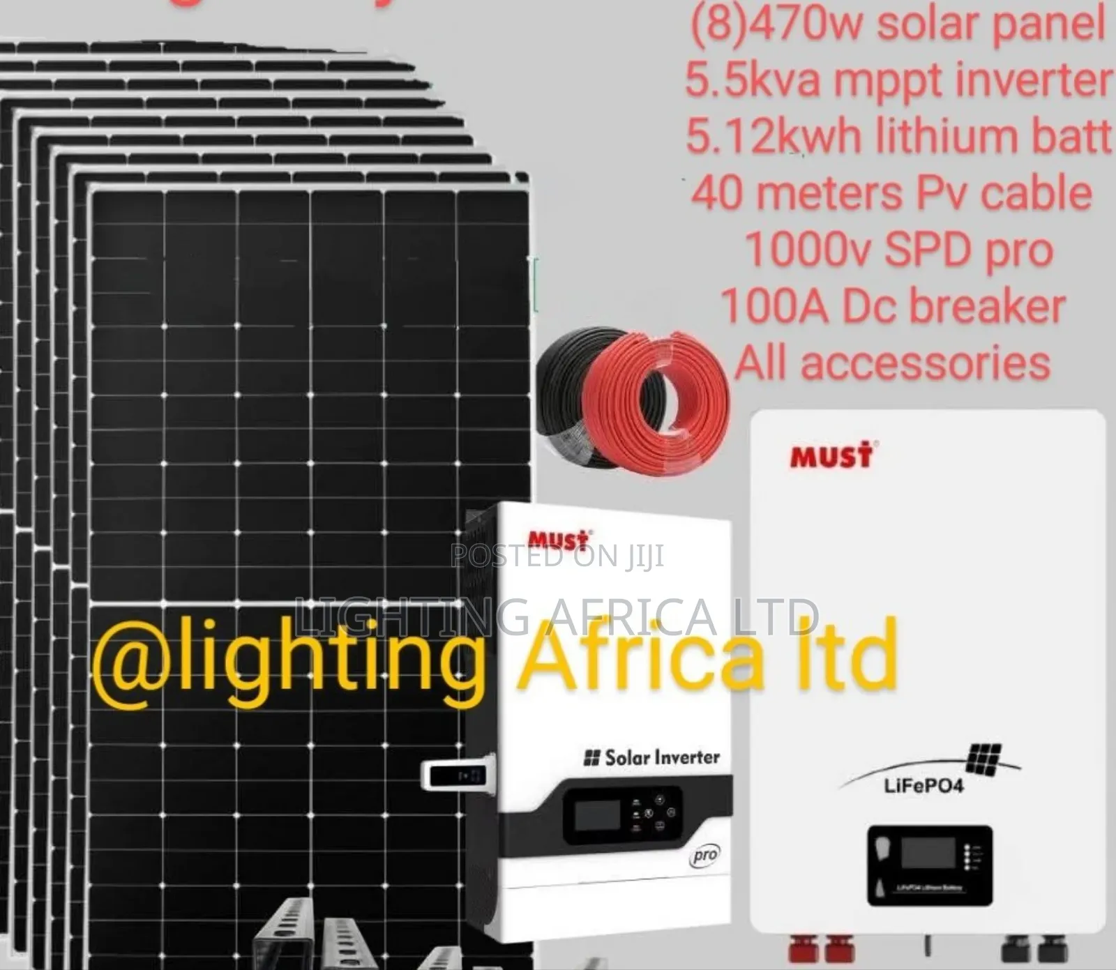 Independent Power 5.5kva - 5.12kwh Must Total Off-Grid Solar System