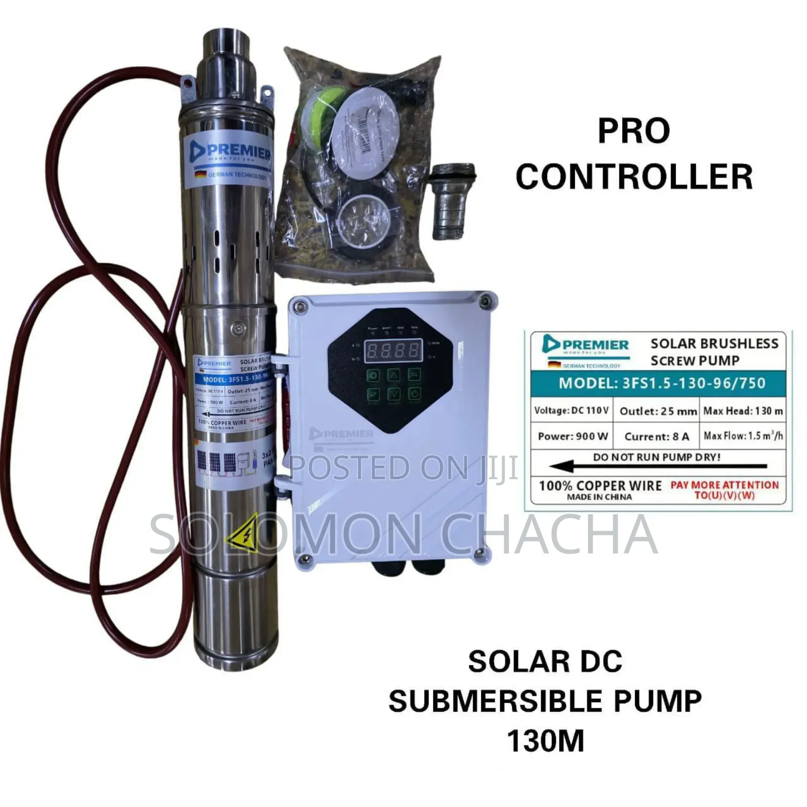 Premier 130m 900w  Solar Dc Submersible Pump Pro Controller