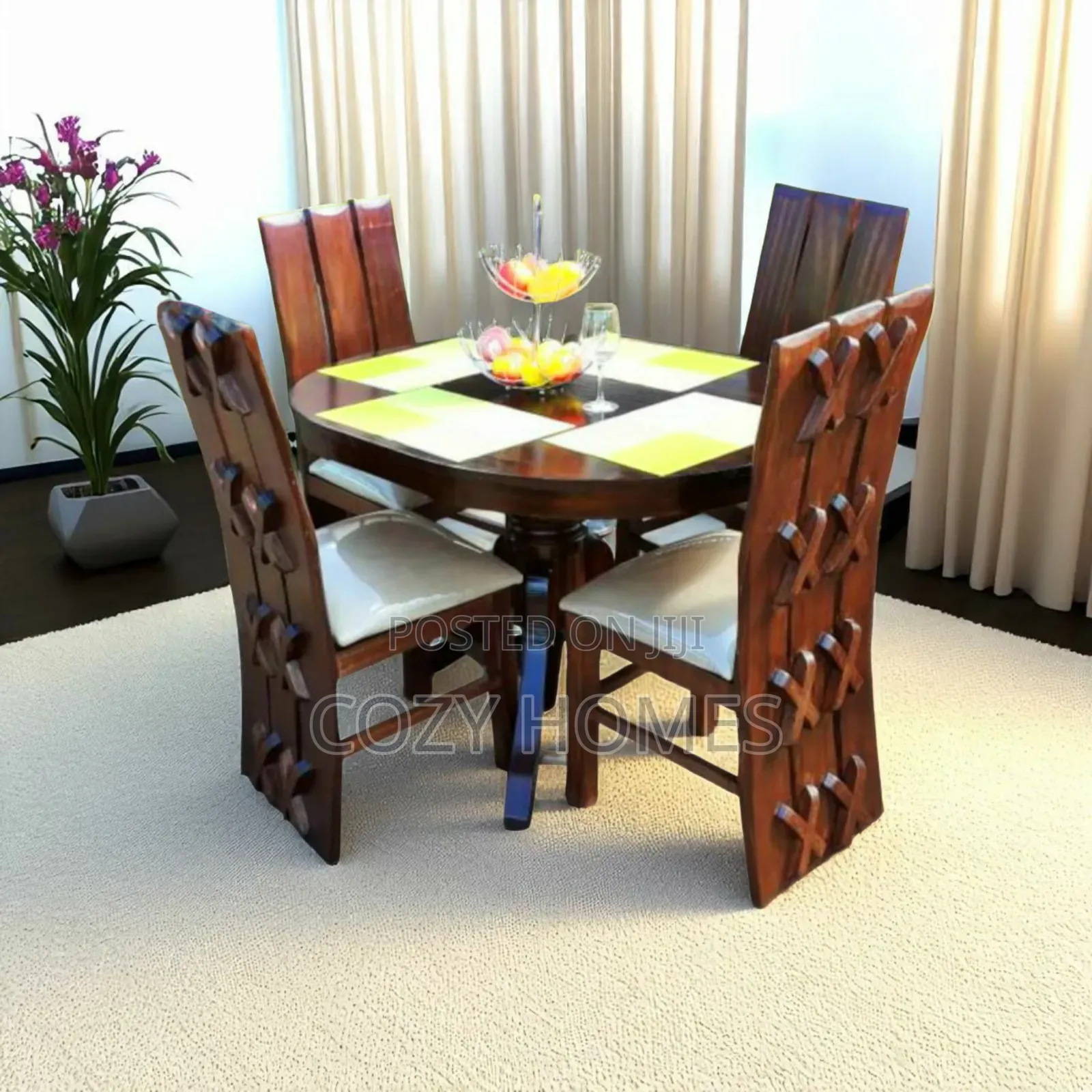Dining Set, an Ornate and Practical All Wooden Dining Set