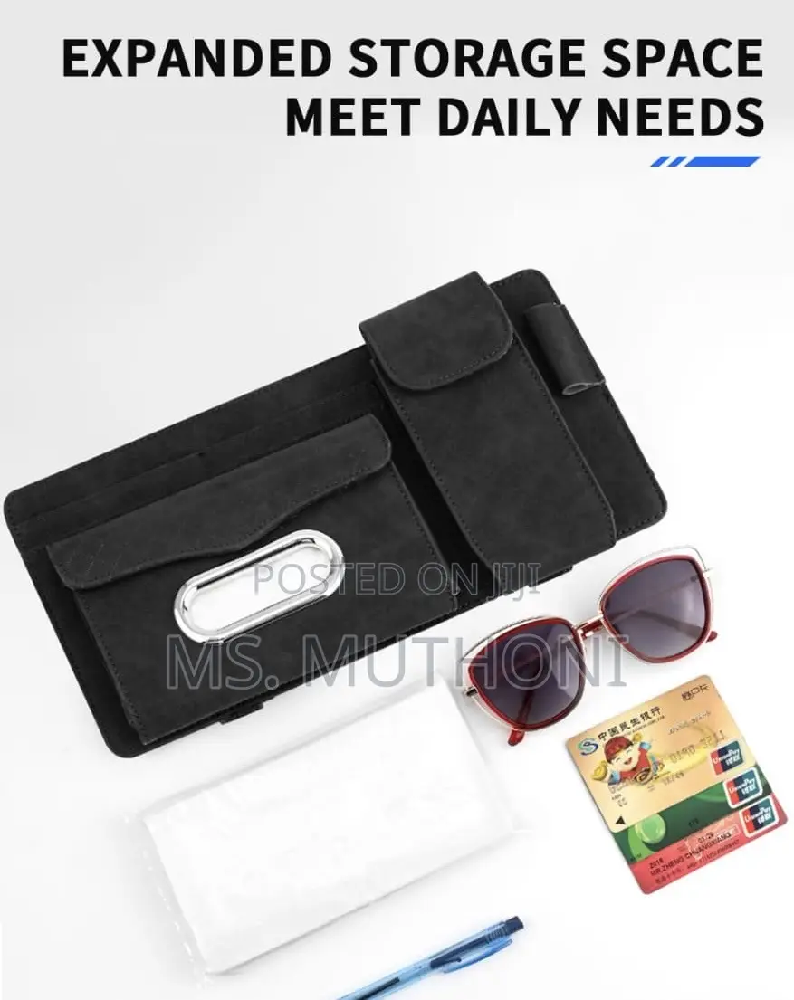 Pu Leather Multifunctional Car Sun Visor Organizer*
