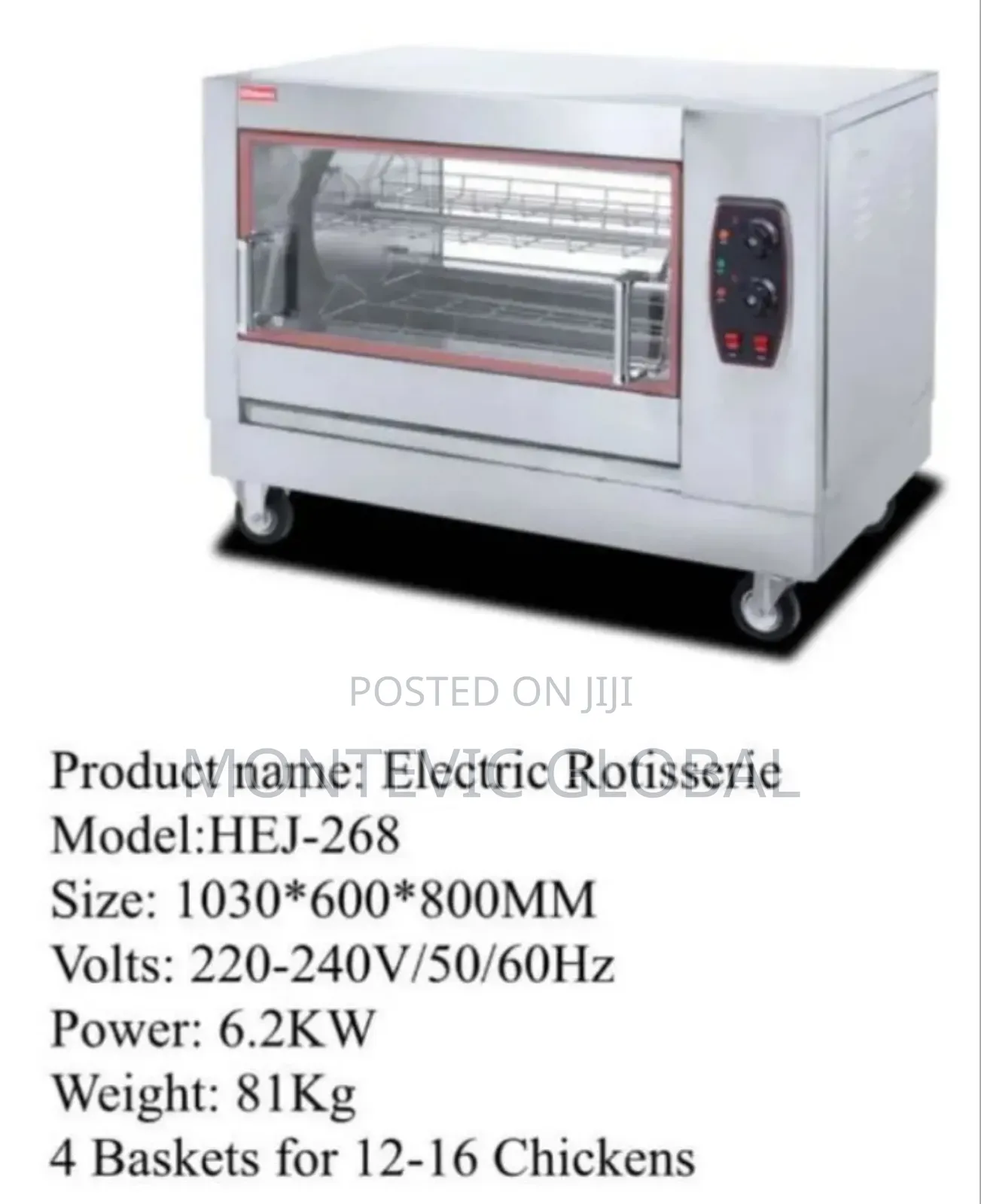 Electric Chicken Rotisserie With 4 Baskets