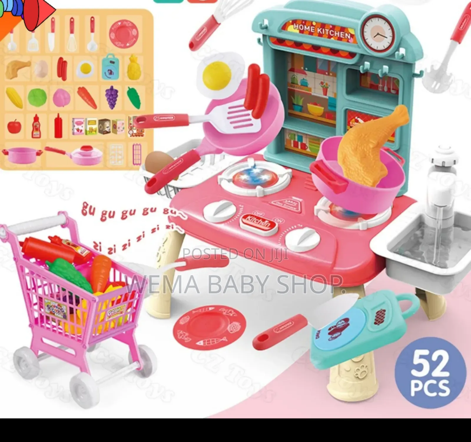 52pcs Mini Kitchen Toy Set