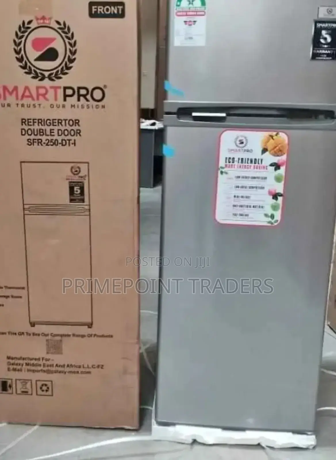 Refregirator Smartpro 205litres, Dual Door, Top Freezer