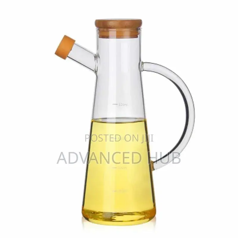 Glass Oil/Vinegar Jar With Bamboo Lid