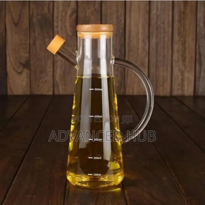 Glass Oil/Vinegar Jar With Bamboo Lid