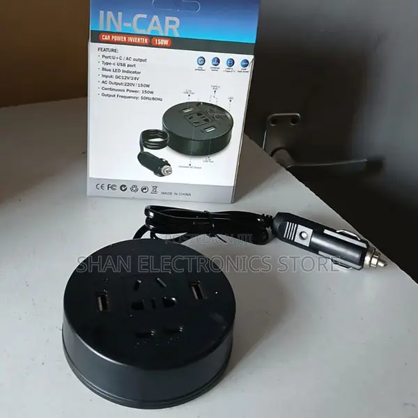 Type-C Black Car Inverter Dc 12v Ac 220v 150w Auto Converter