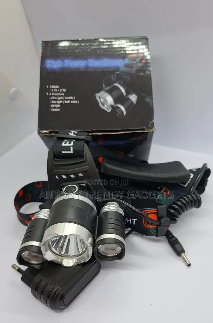 Led Headlamp 3 Bulb – Bright Outdoor Rechargeable Torch