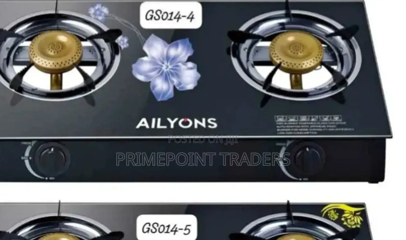 Table Top Cooker (Ailyons) 2 Butner Glass Top- Gs014-4