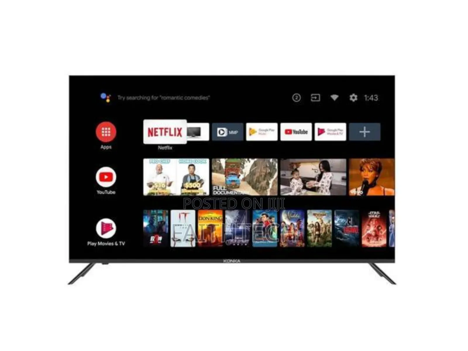 43 Inches Konka Smart Android Frameless Tv