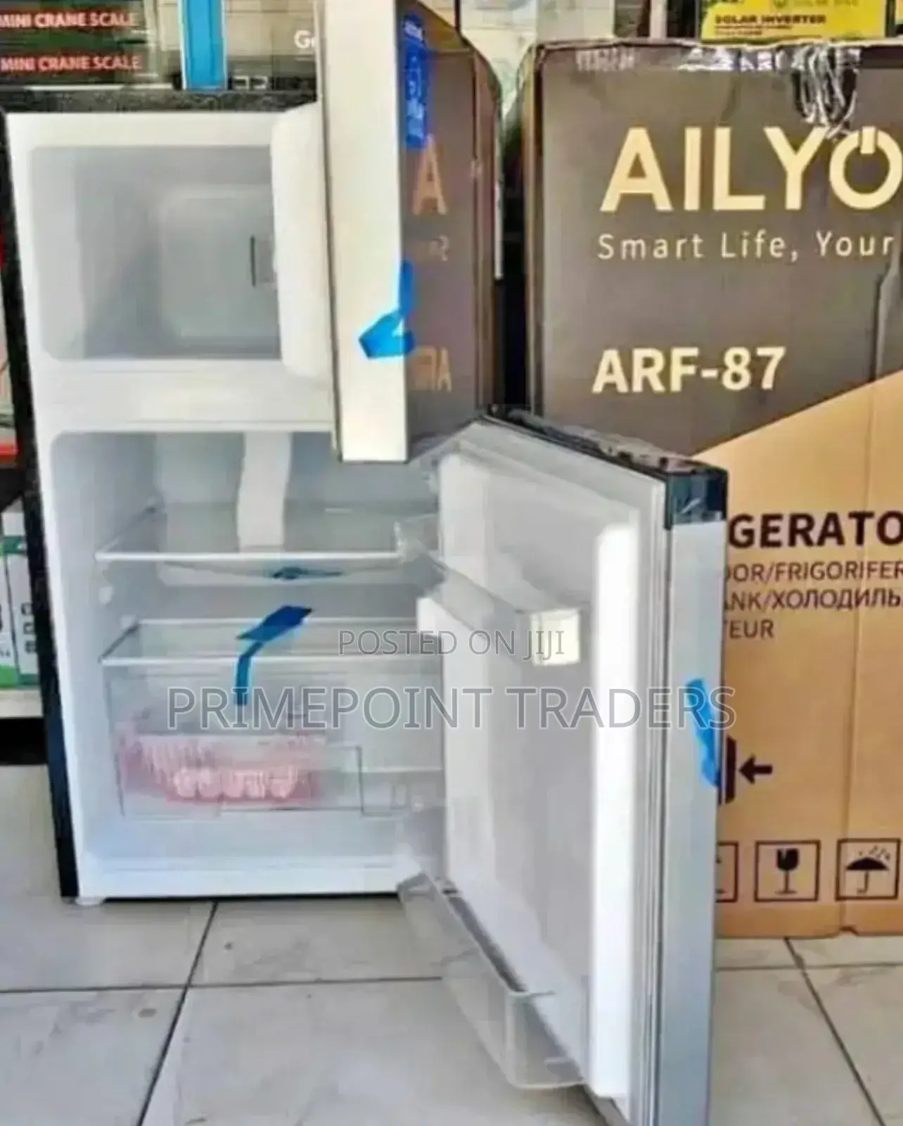 Refregirator 90litres, Double Door; Top Mount Freezer