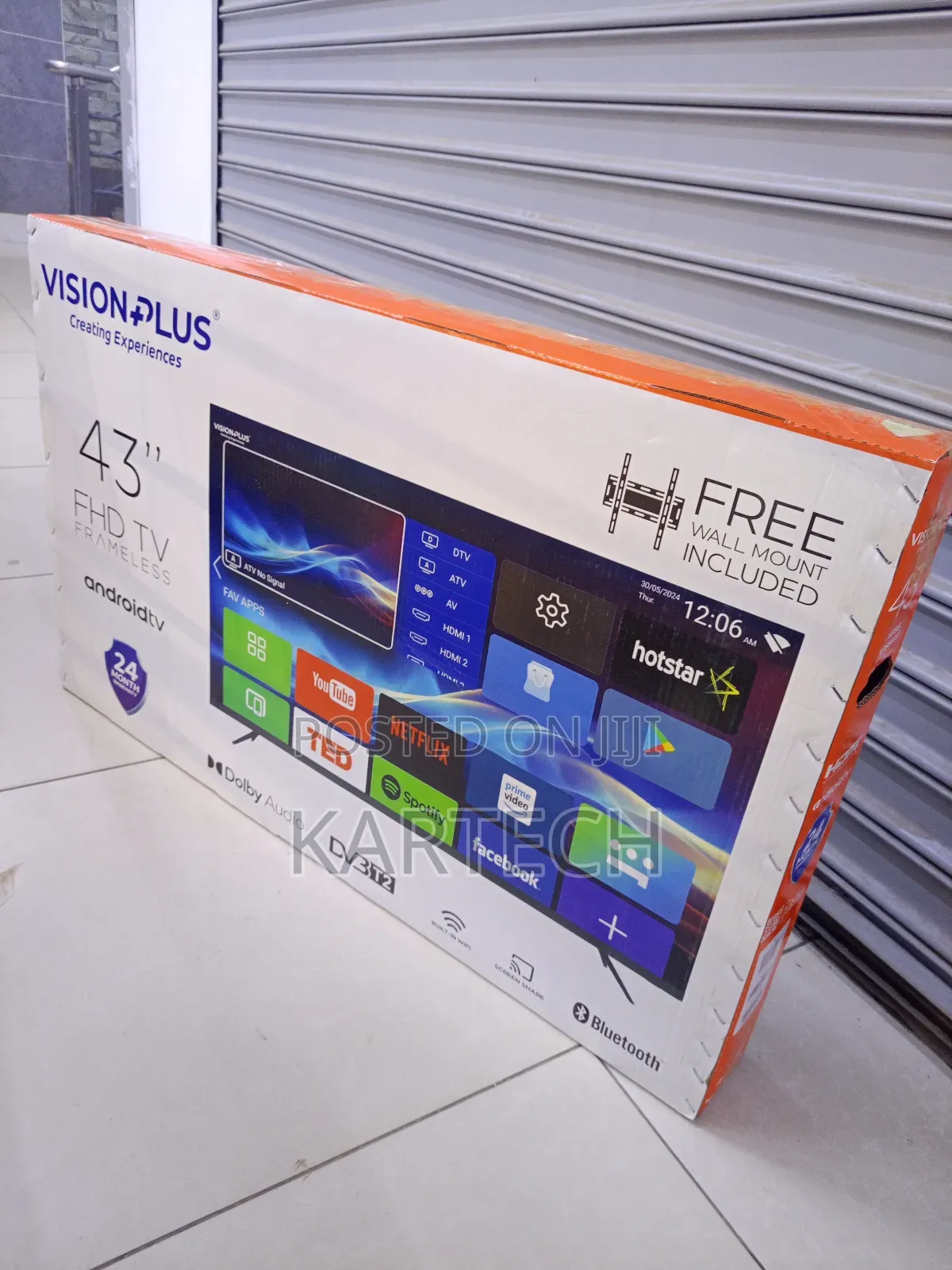 Vision+ 43 Inches Android Tv + Bluetooth, Free Wall Mount