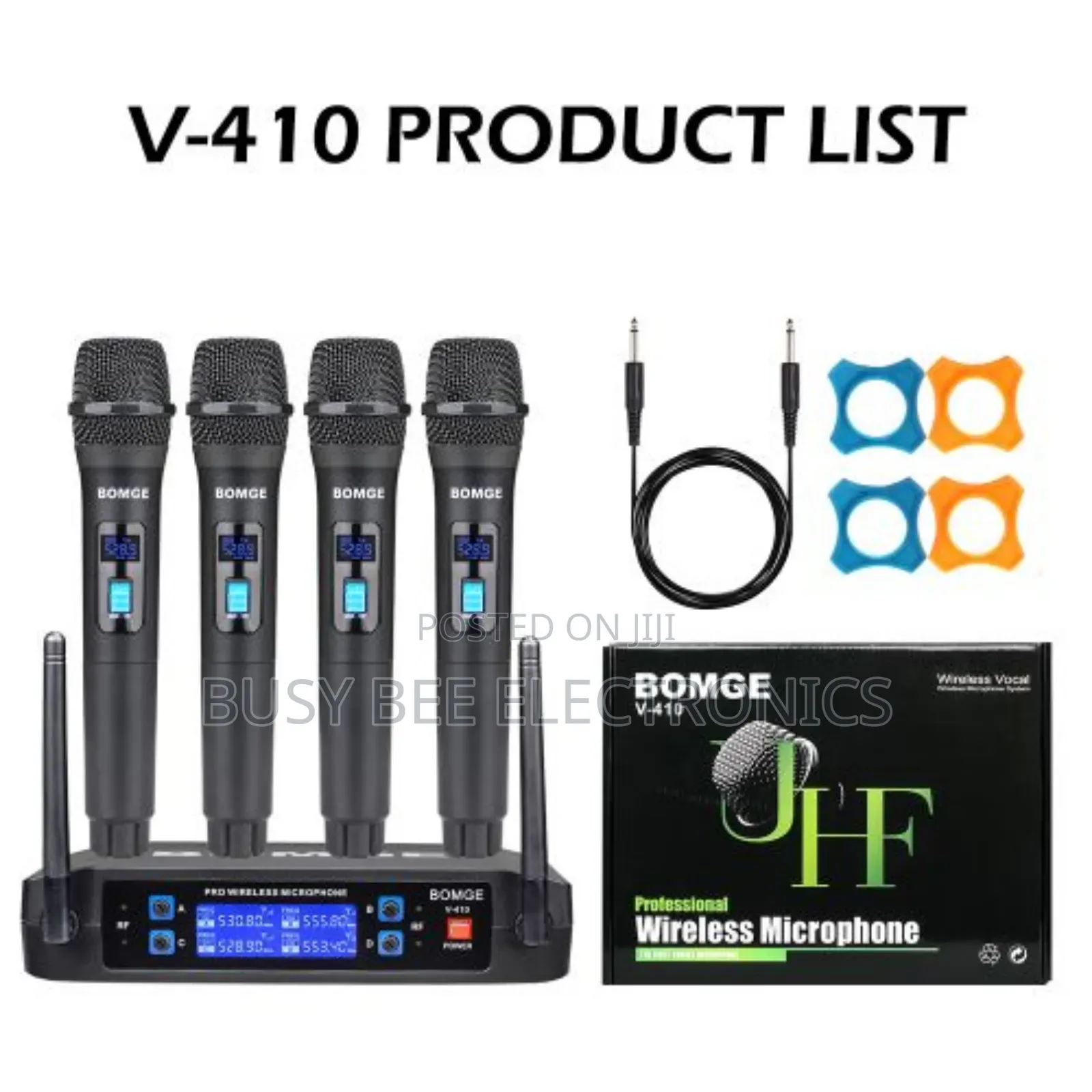 Bomge 4-Channel Dynamic Wireless Microphone System