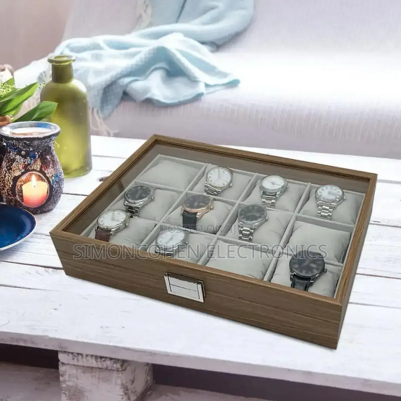 High Quality(12 Slots) Wooden Watch Organizer