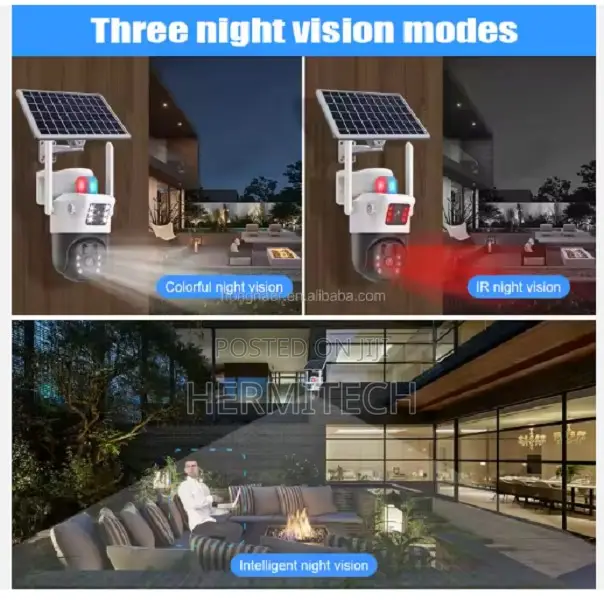 V380 Pro Solar Powered Surveillance Security PTZ CCTV
