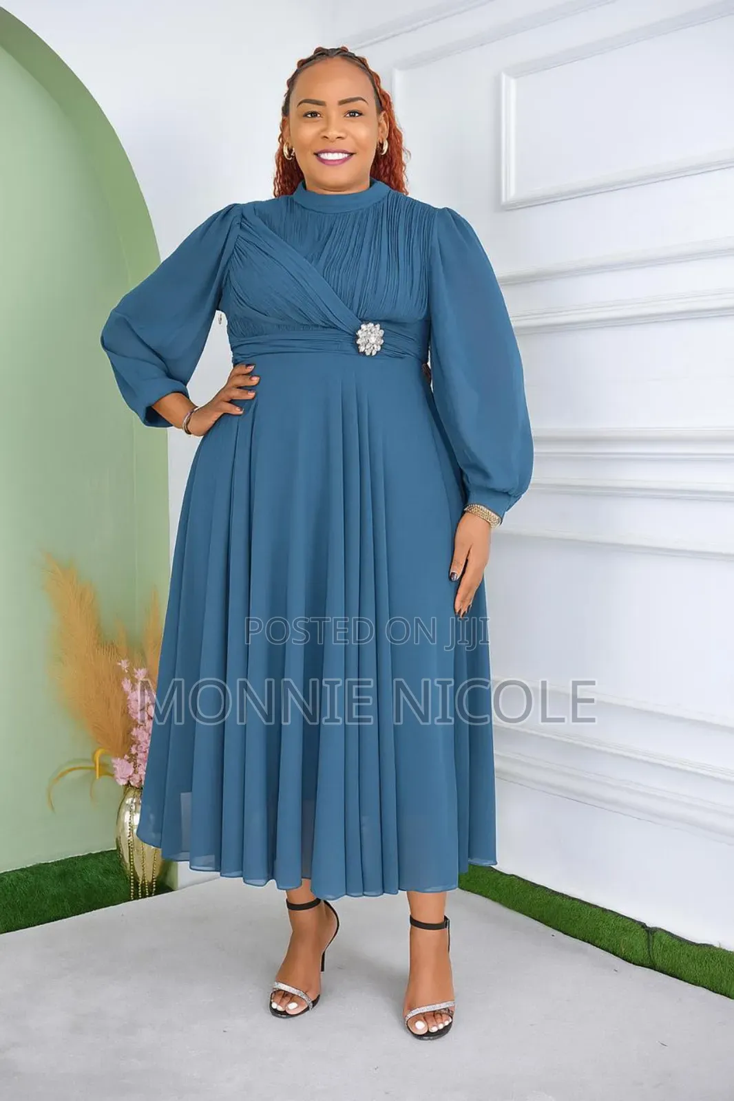 Ash Grey Stylish Long Dress