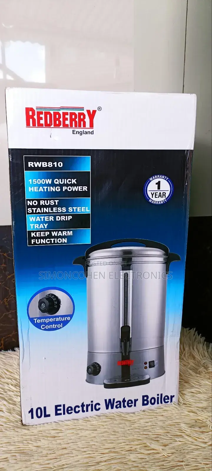Redberry Electric Water Boiler 10l