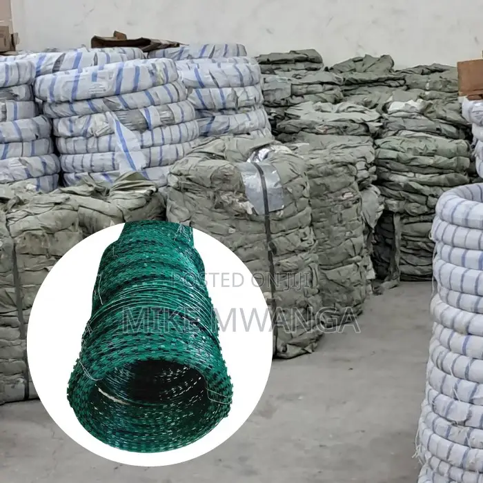 Green Coated Razor Wire