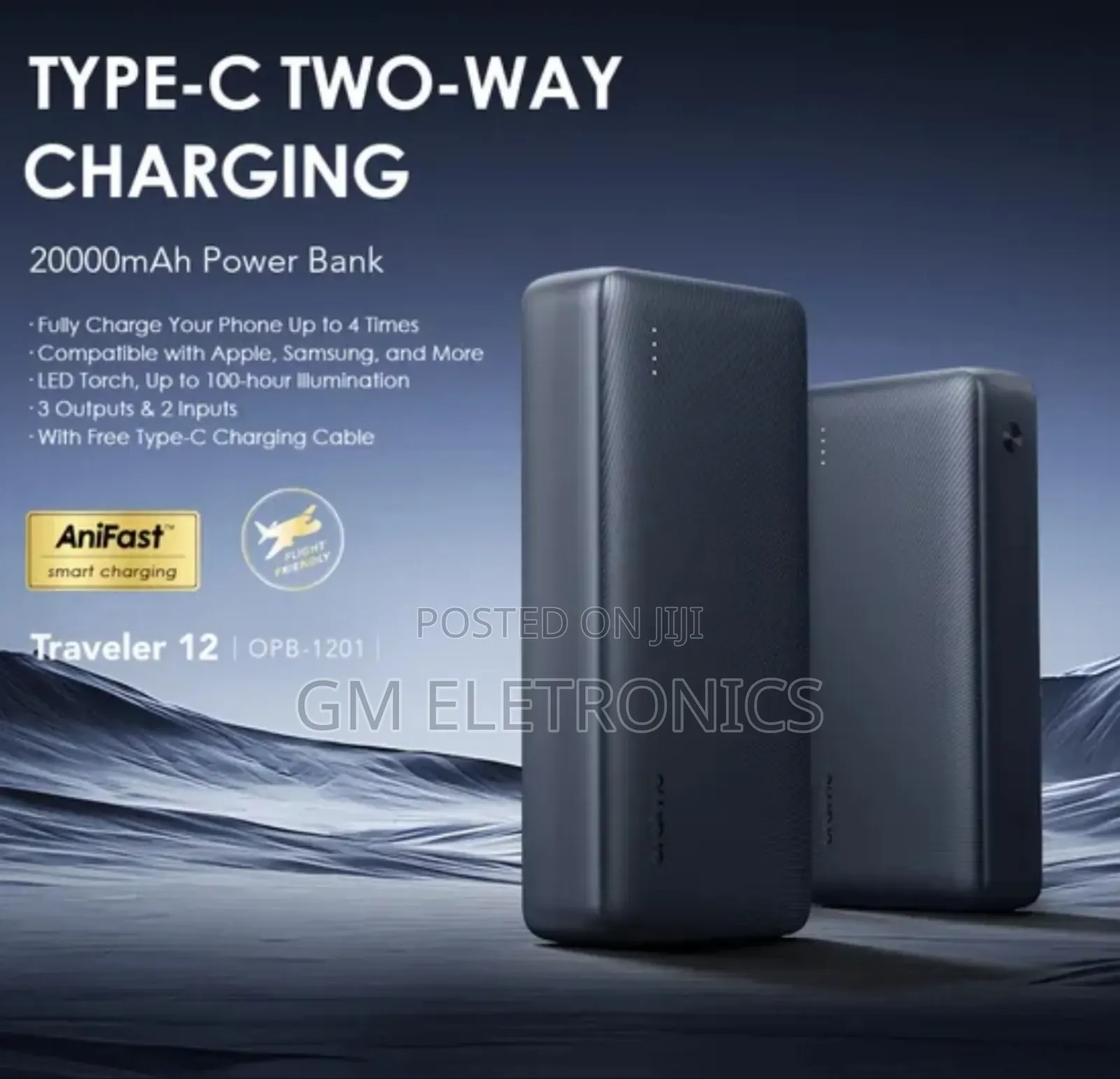 Original Oraimo 20000mah 12w Power Bank-Opb-1201