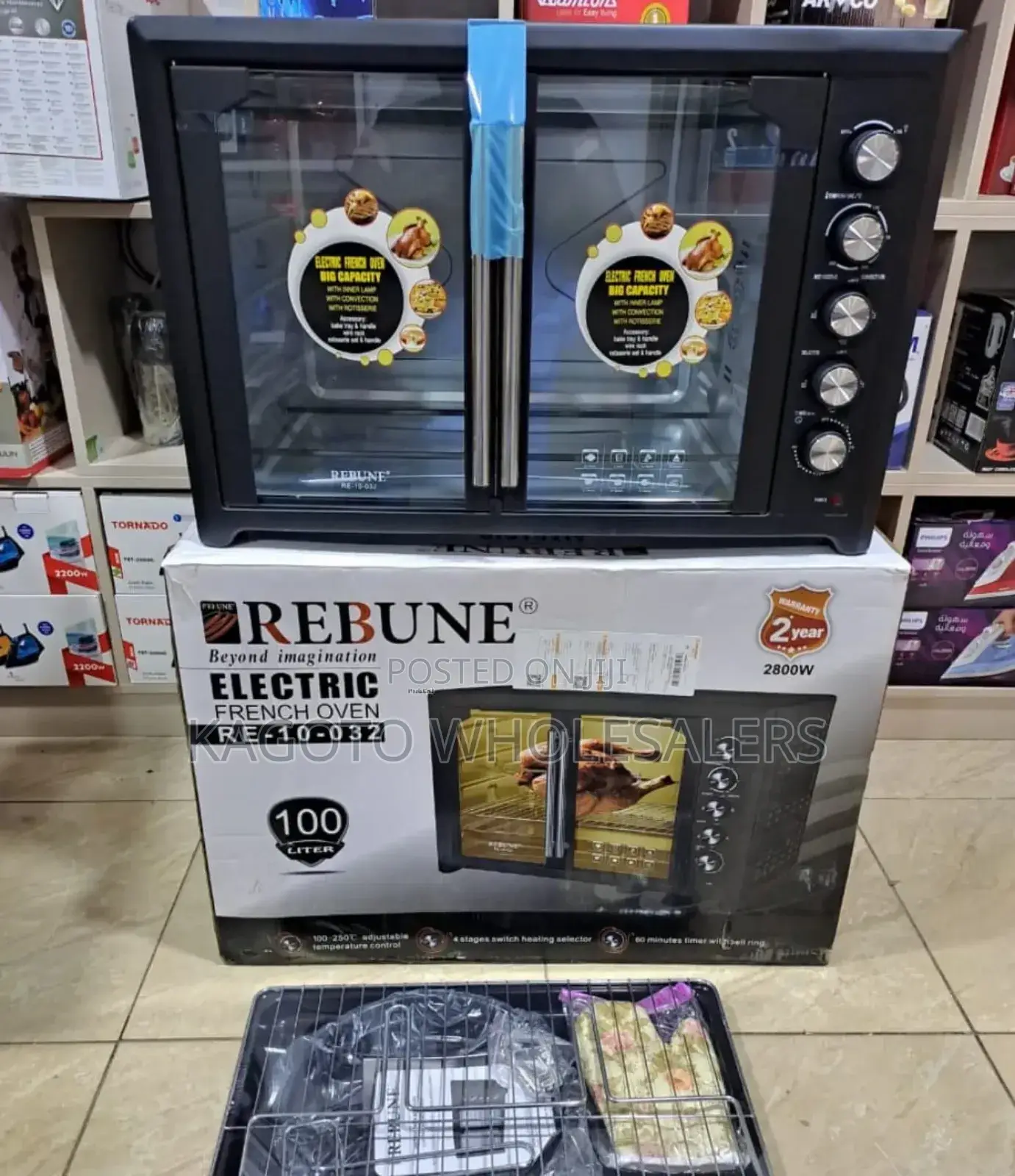 Black 100 Litres Electric Oven