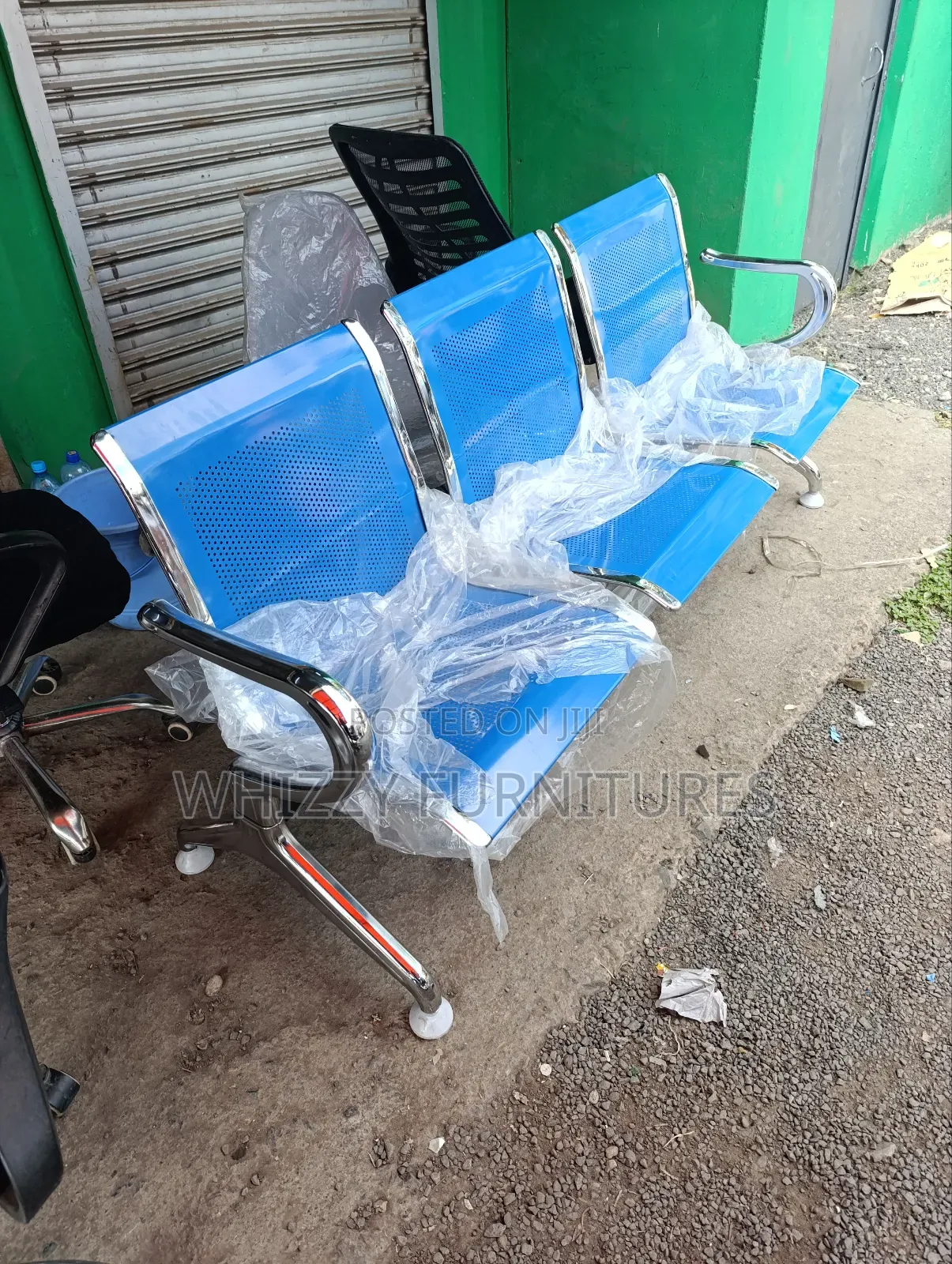Blue Waiting Bench