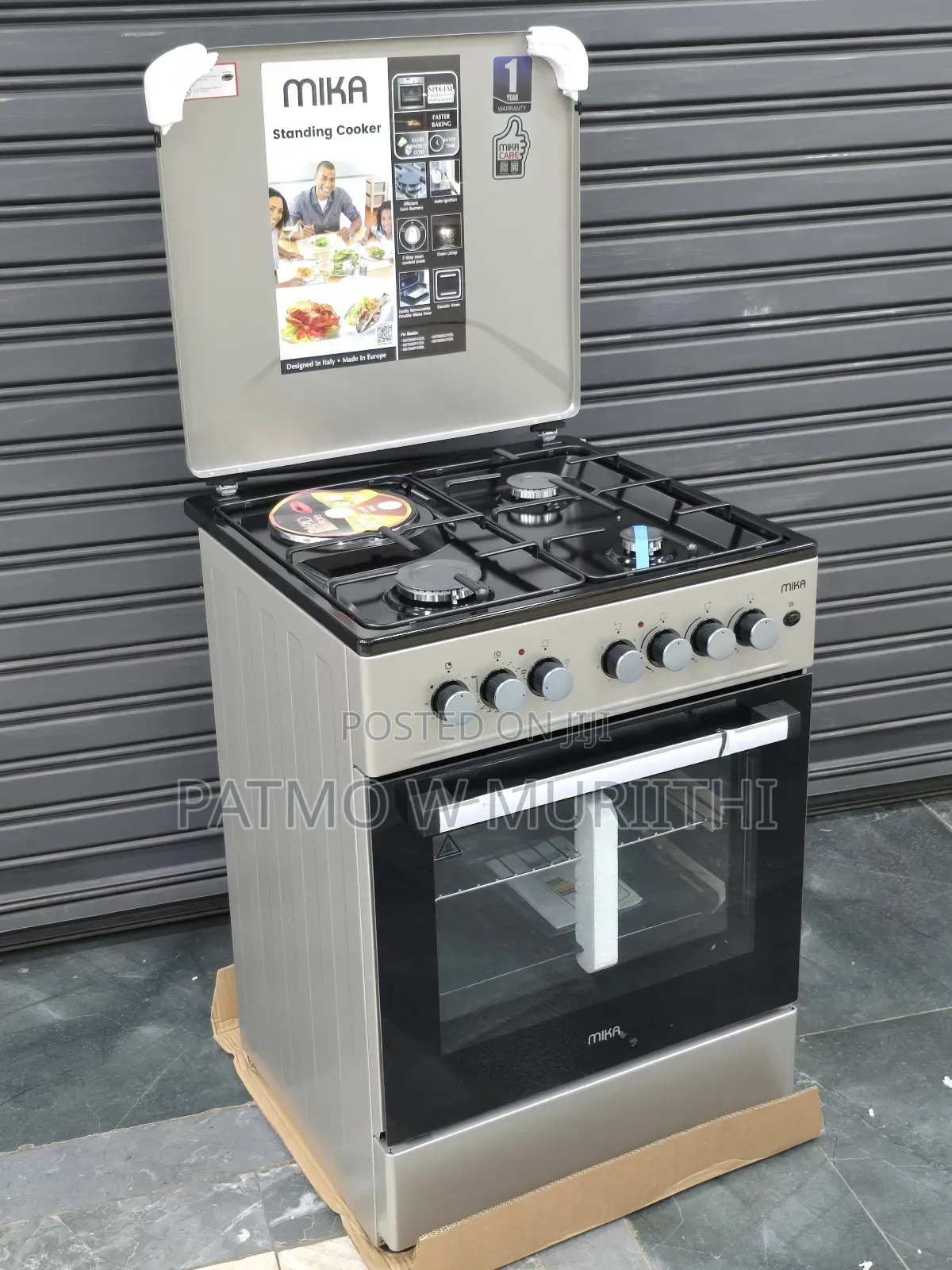 Mika Standing Cooker 60×60 3gas +1e Electric Oven Silver