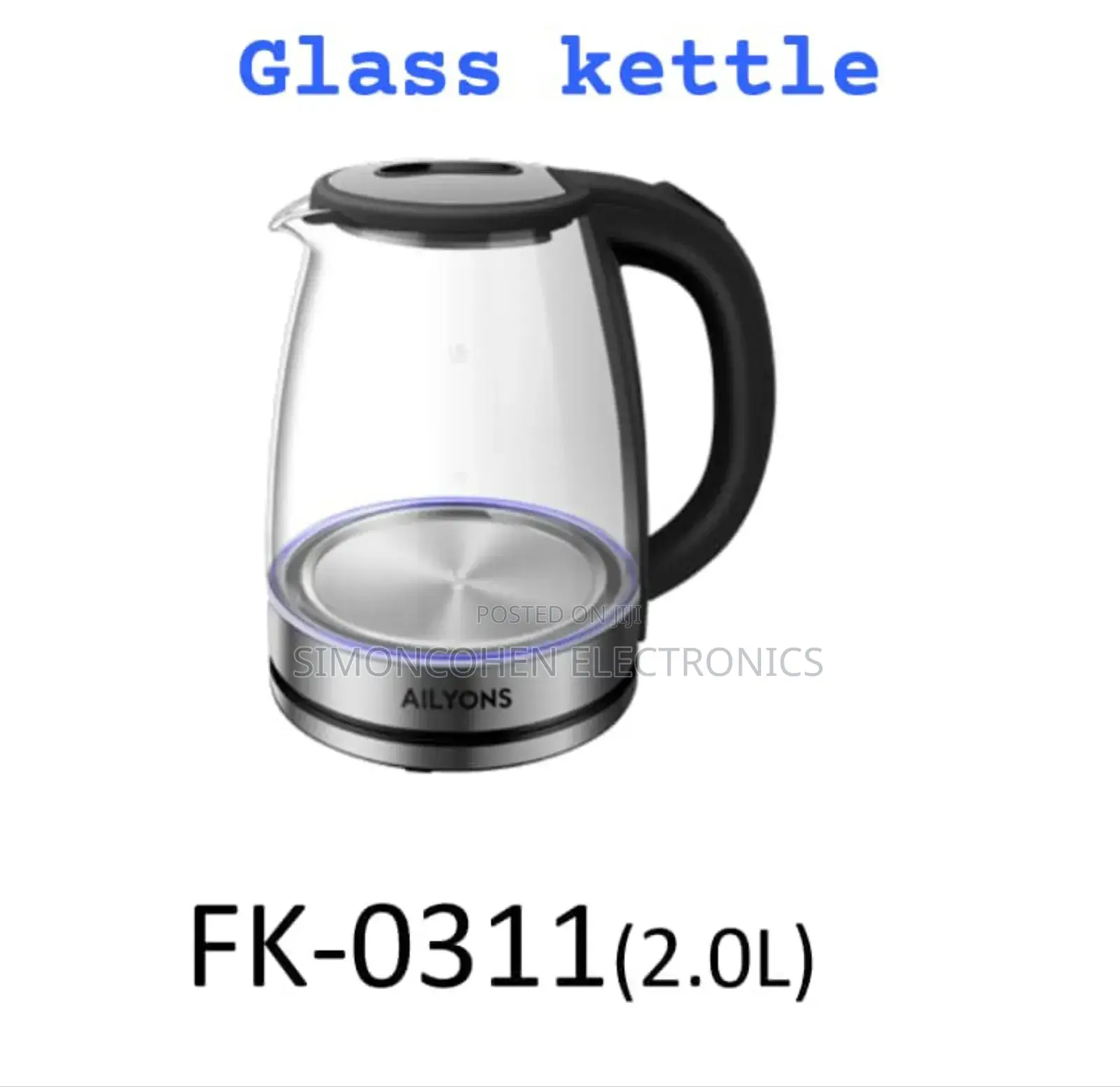 2.0 Litres Ailyons Glass Kettle