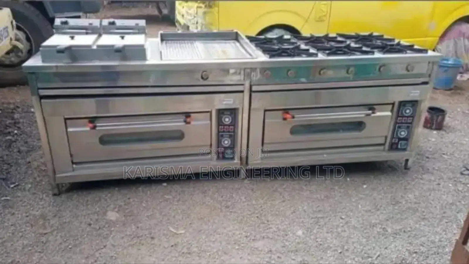 Stainless Steel Combined Cooker With 2 Single Deck Oven