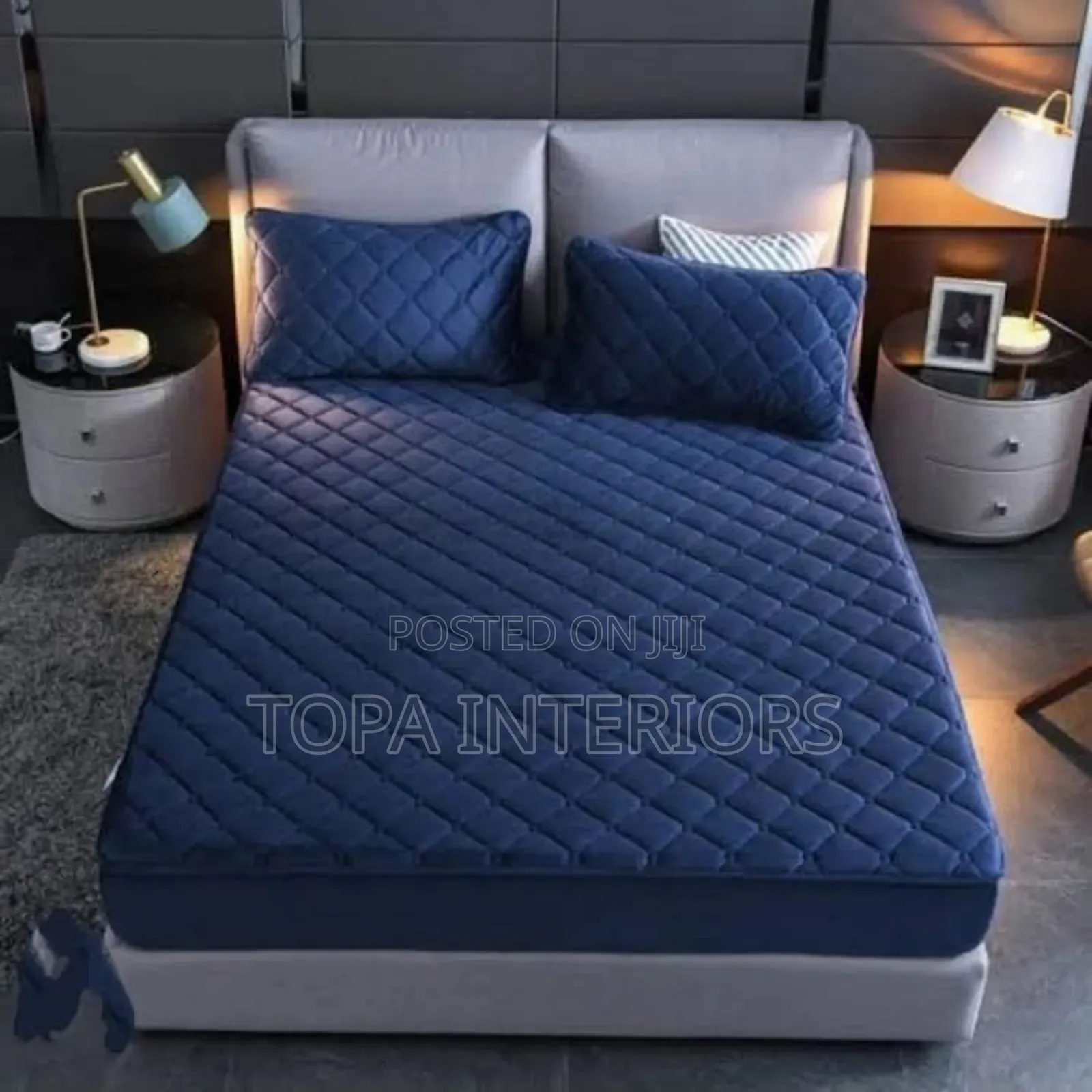 Navy Blue 4x6 Soft Quilted Waterproof Mattress Protectors