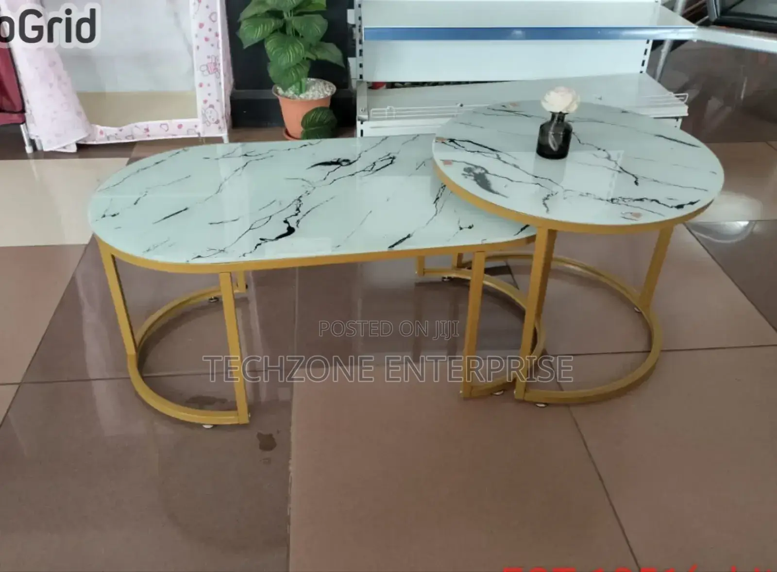 Classy White Marble Coffee Table(Glass Effect) !