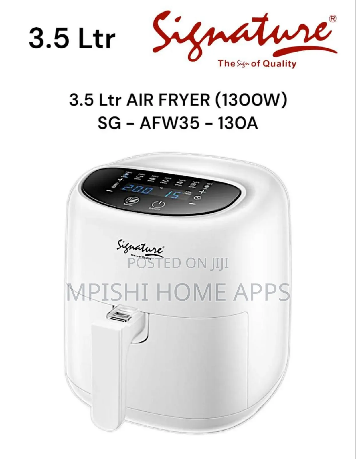 3.5 LTR Signature Air Fryer (1300w)