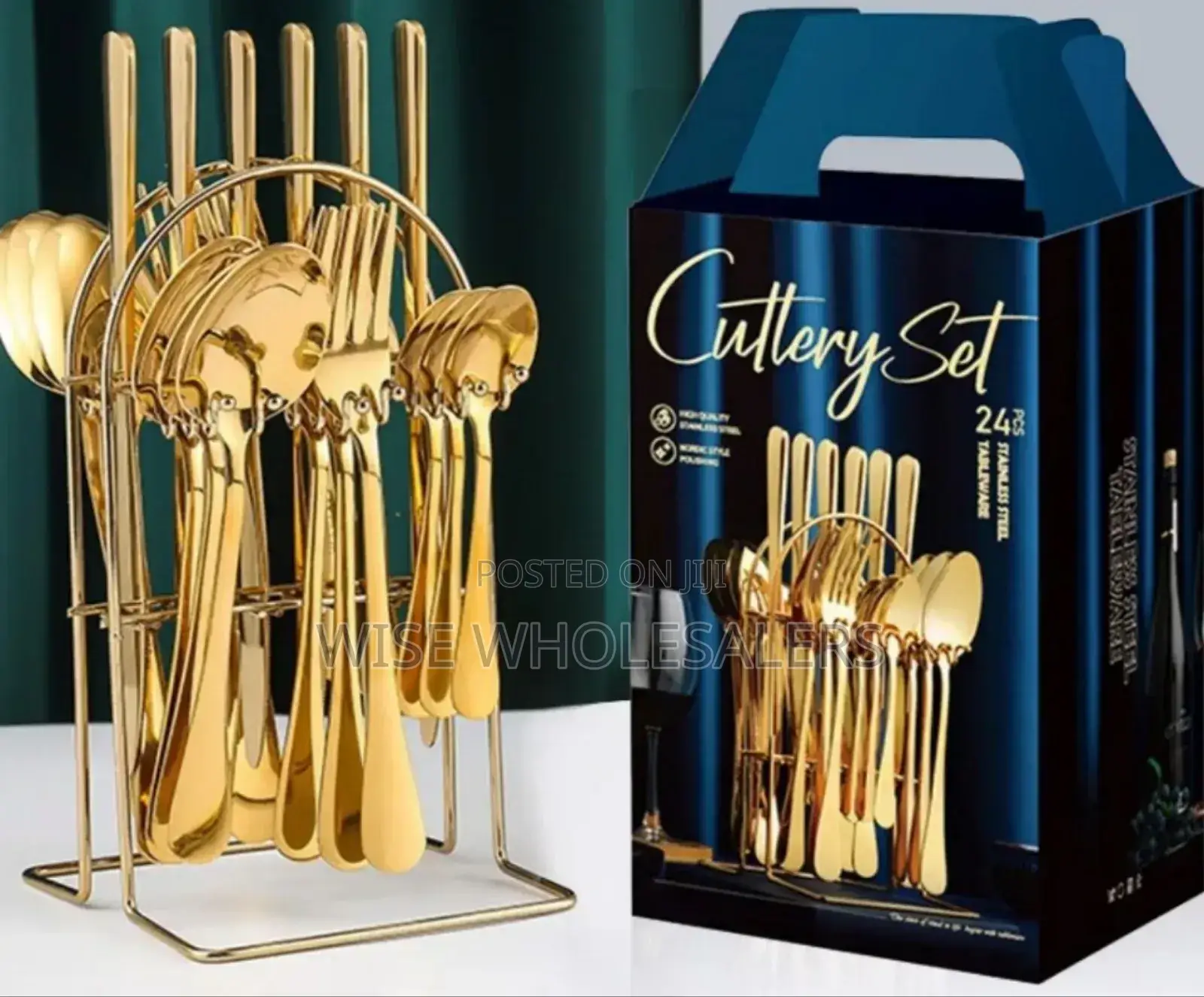 *24pc Cutlery Set (Gold Colour)*