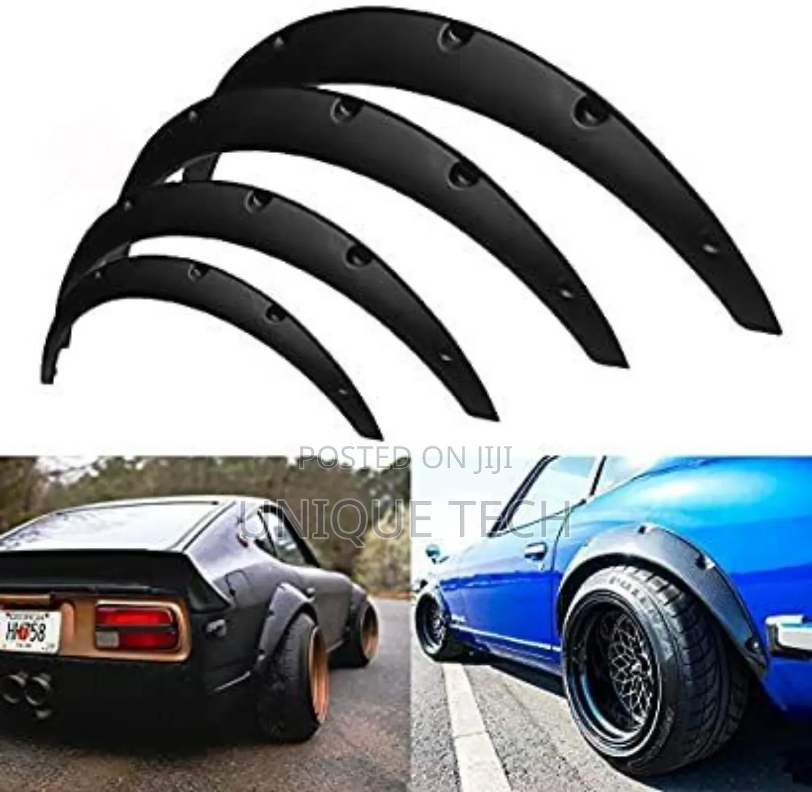 Black Fender Flares Set / 4pcs Universal Mud Guards