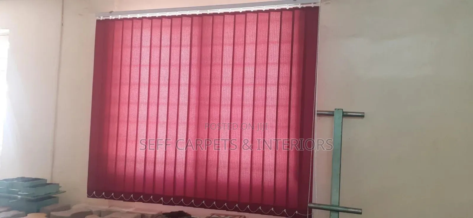 Window Blinds for Office Space Maroon and Brown