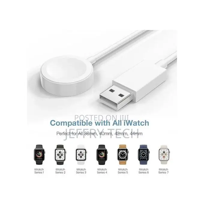 Wireless Magnetic Usb Cable for Iwatch - White