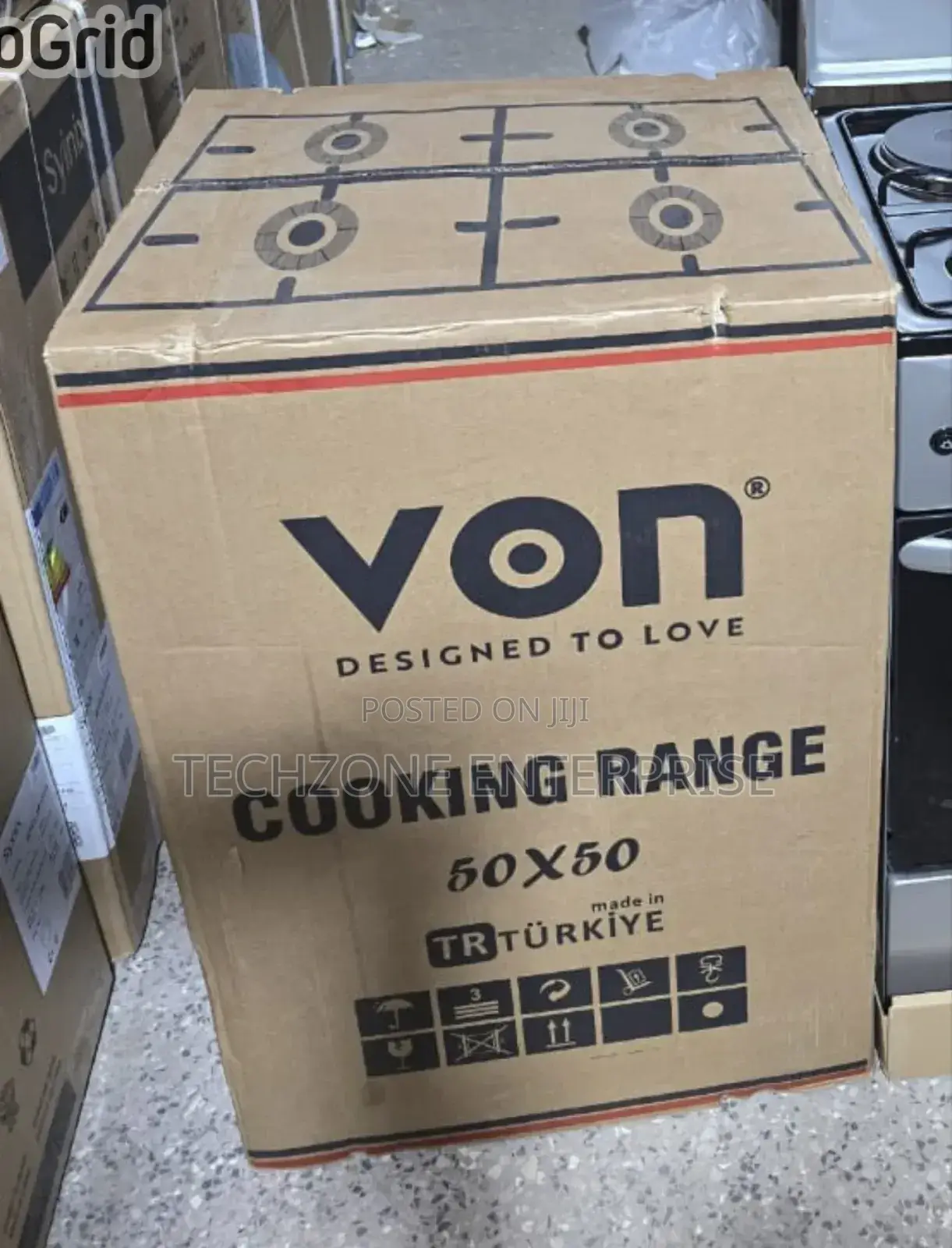 Von 50*50cm Cooker 3gas +1electric Vcf503131nfy Enamel Grey,