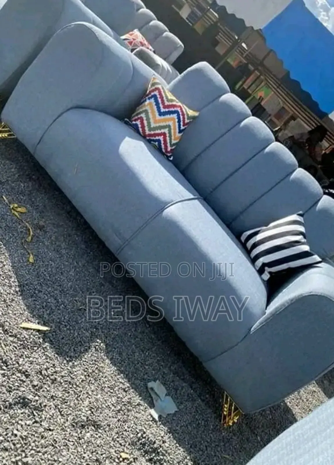 Ash Gray Couch With Spring Cushion 3seater