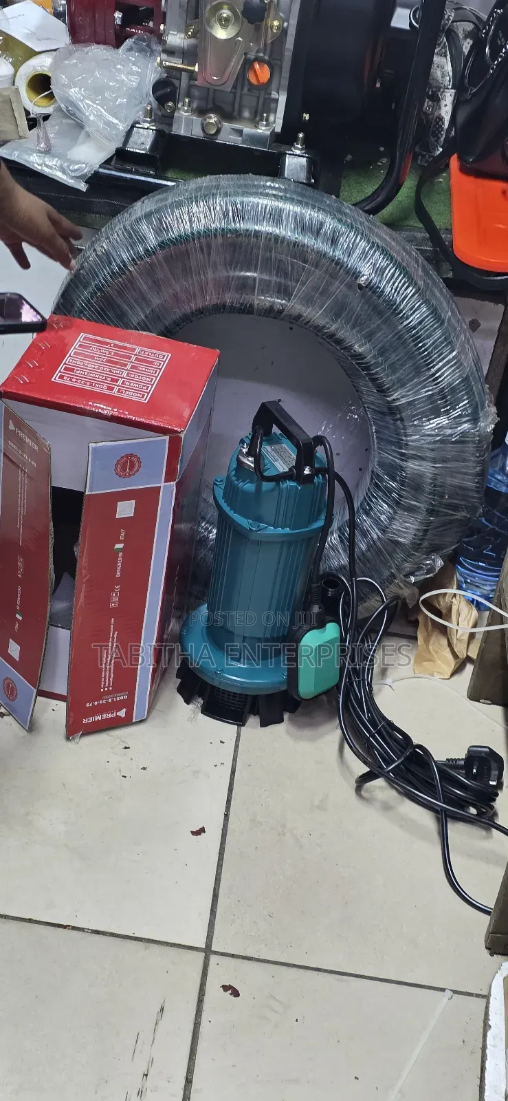 Electric Submersible Water Pump/Braided Hosepipe 30m