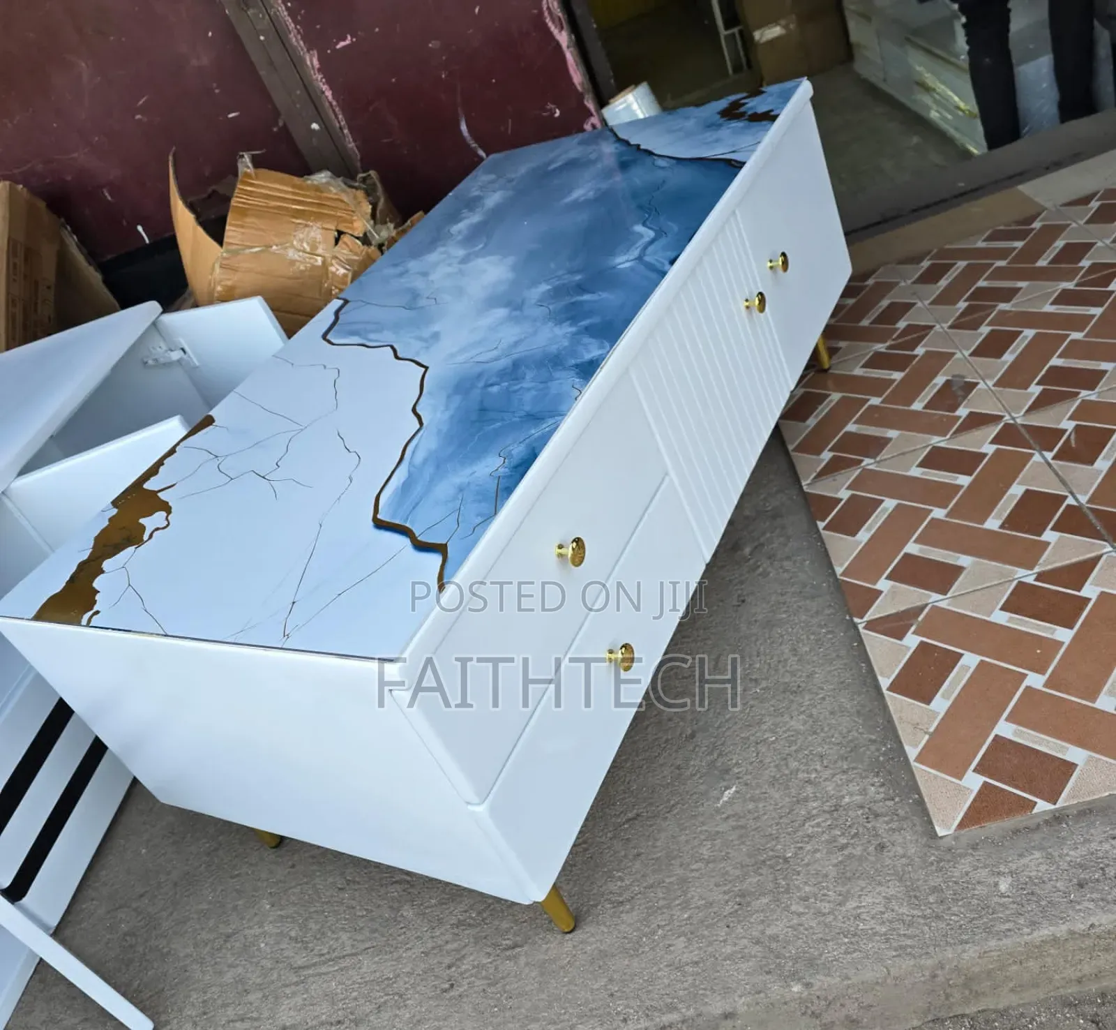 *2fts by 4fts Coffee Table With Marble Sheet