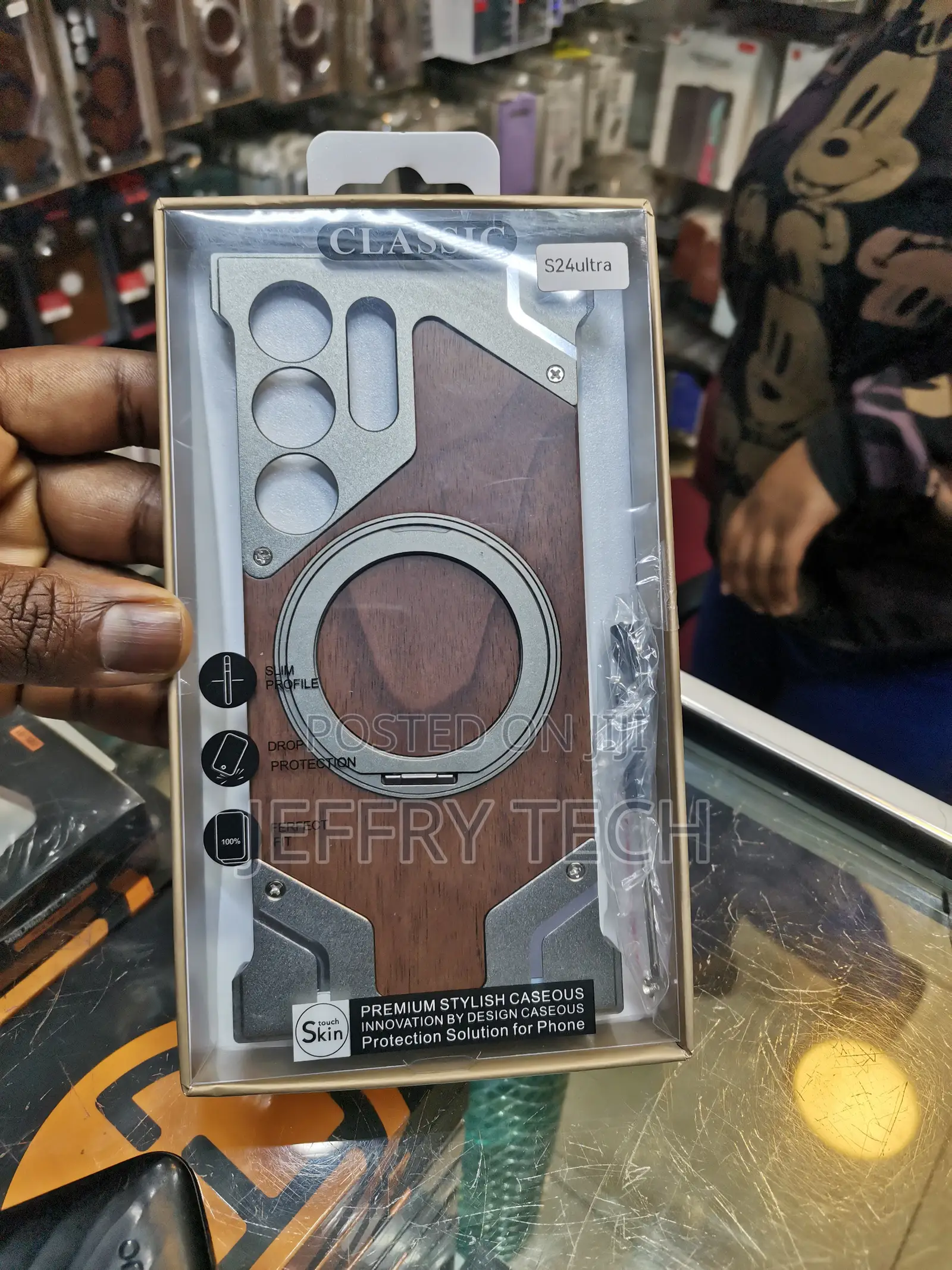 Walnut Wood With Metalphone Case for (, Samsung S24 Ultra)