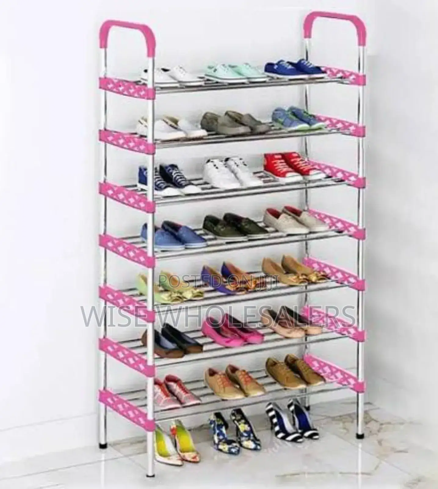 Shoerack 
 -55cmx26cmx149cm Pink,Blue And Black