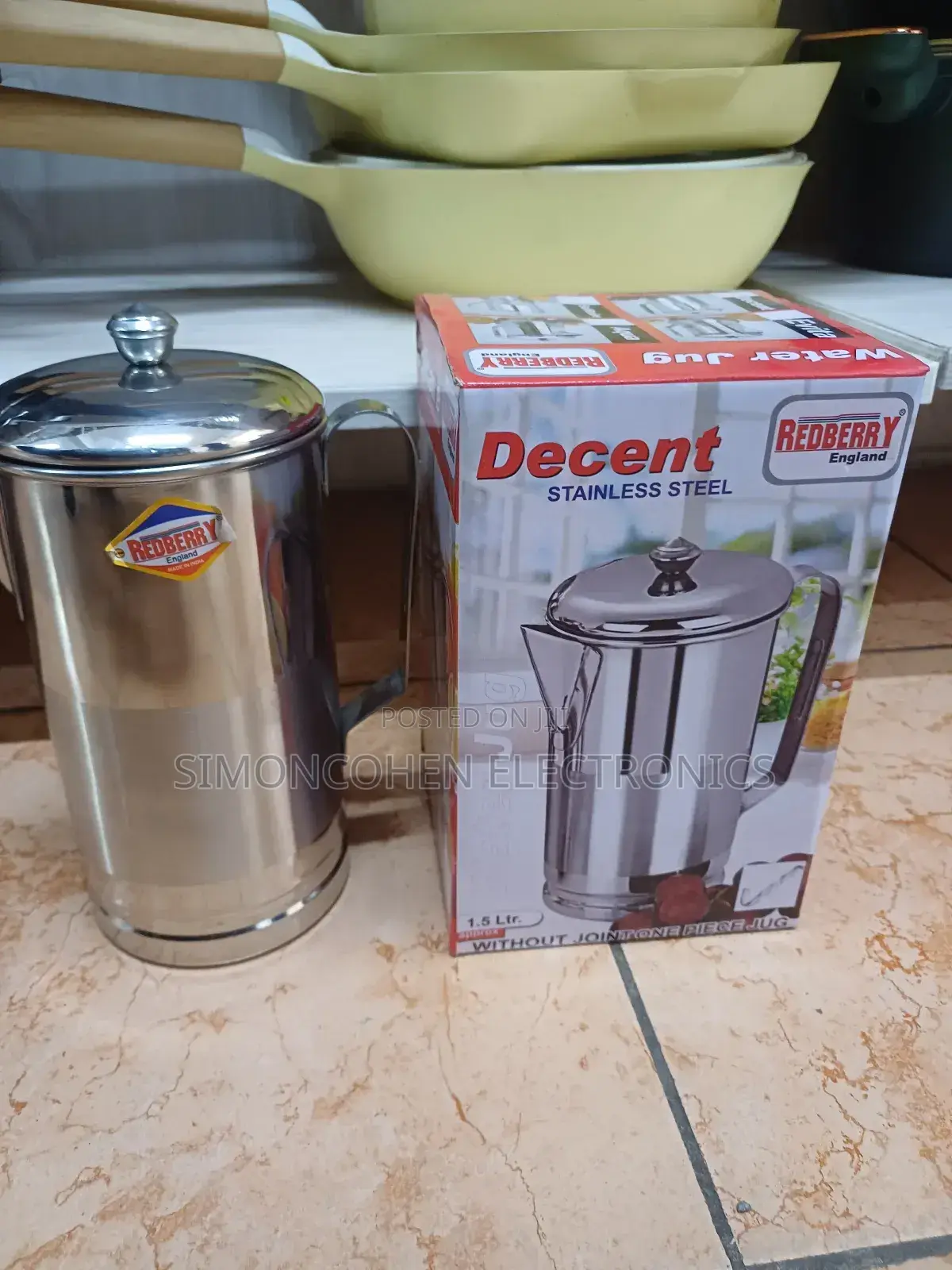 1.5l Stainless Steel Redberry Water Jug