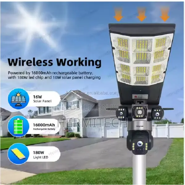  3 Lens Outdoor Wireless Solar Surveil Camera V380 Pro