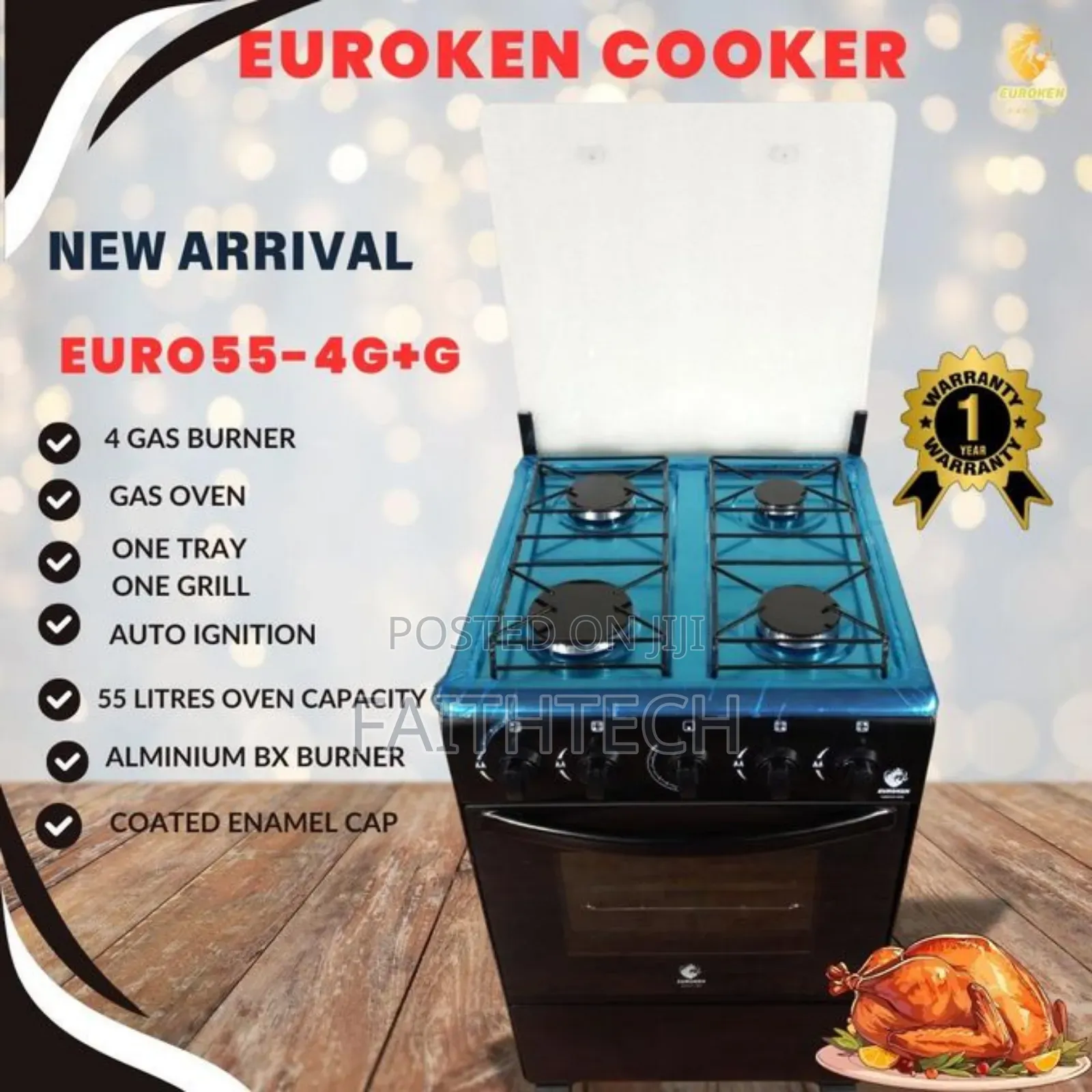 Euroken Full Gas Standing Cooker With Gas Oven
