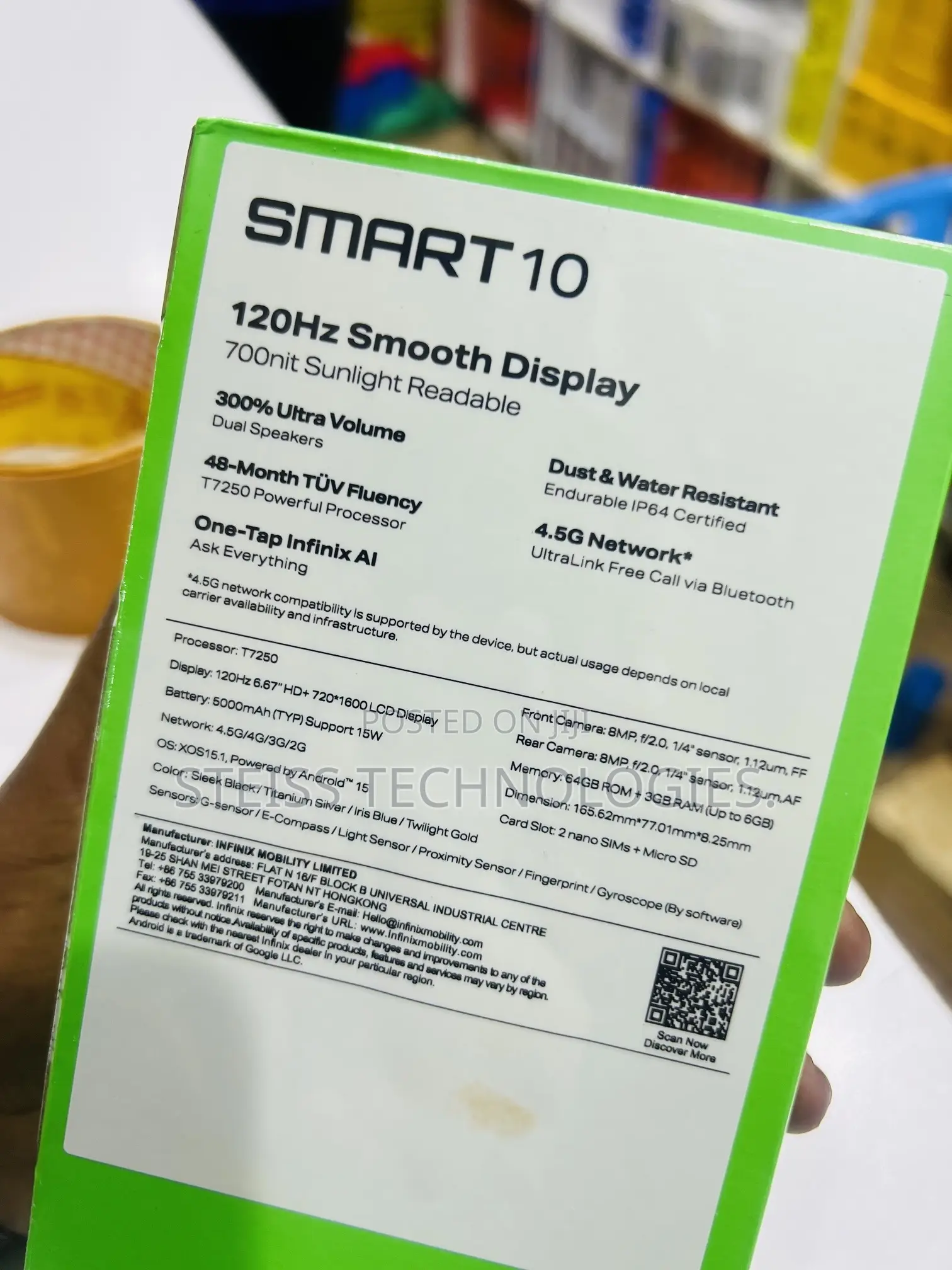 New Infinix Smart 10 128 GB Black