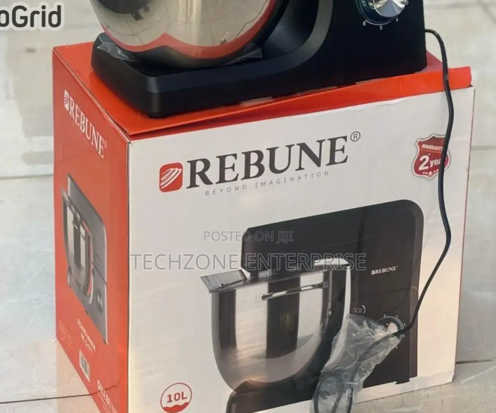 Rebune (Re-2-098) 10l Stand Mixer 6 Speeds Settings