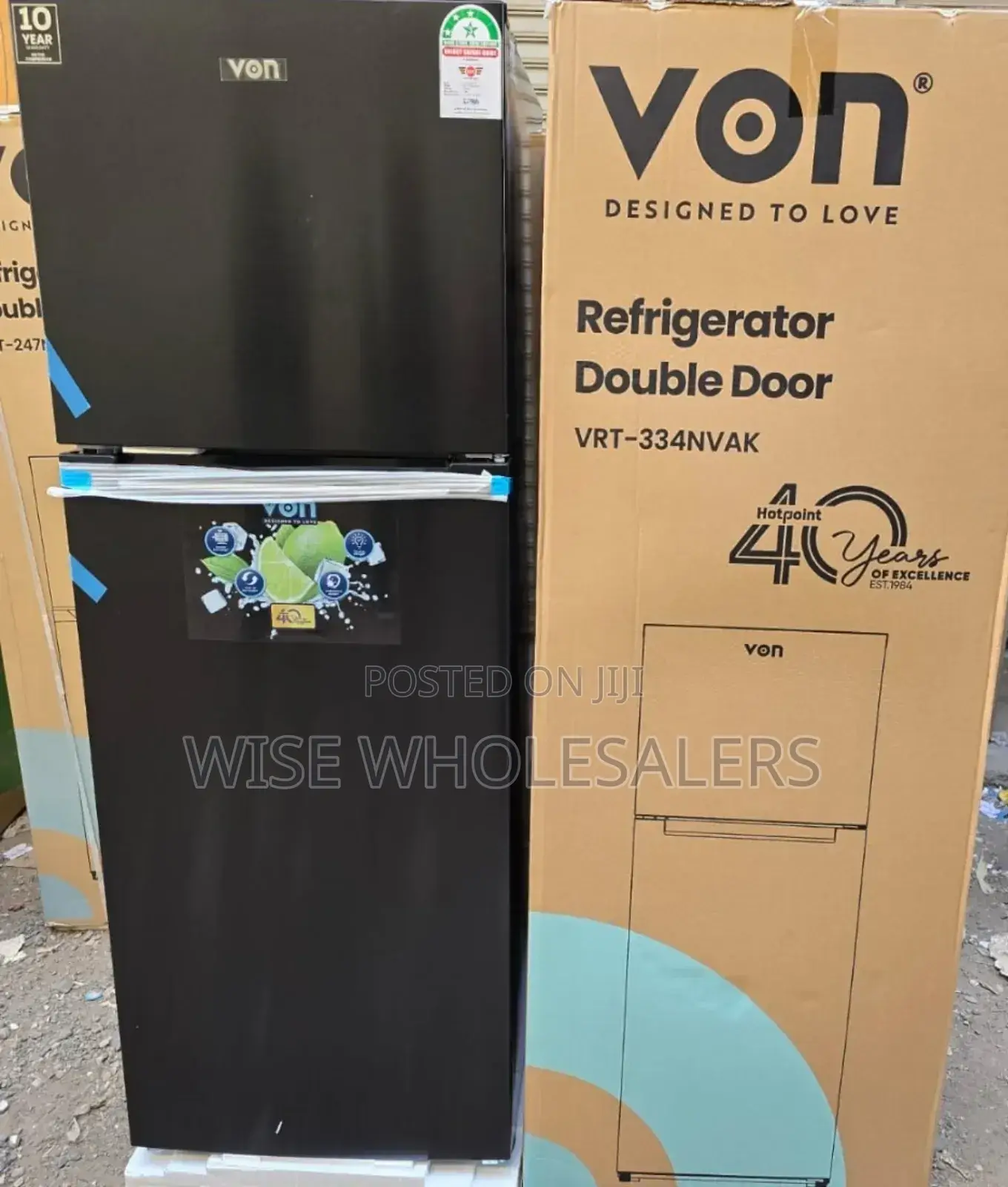 Von 334 Litres No Frost Double Door Refrigerator