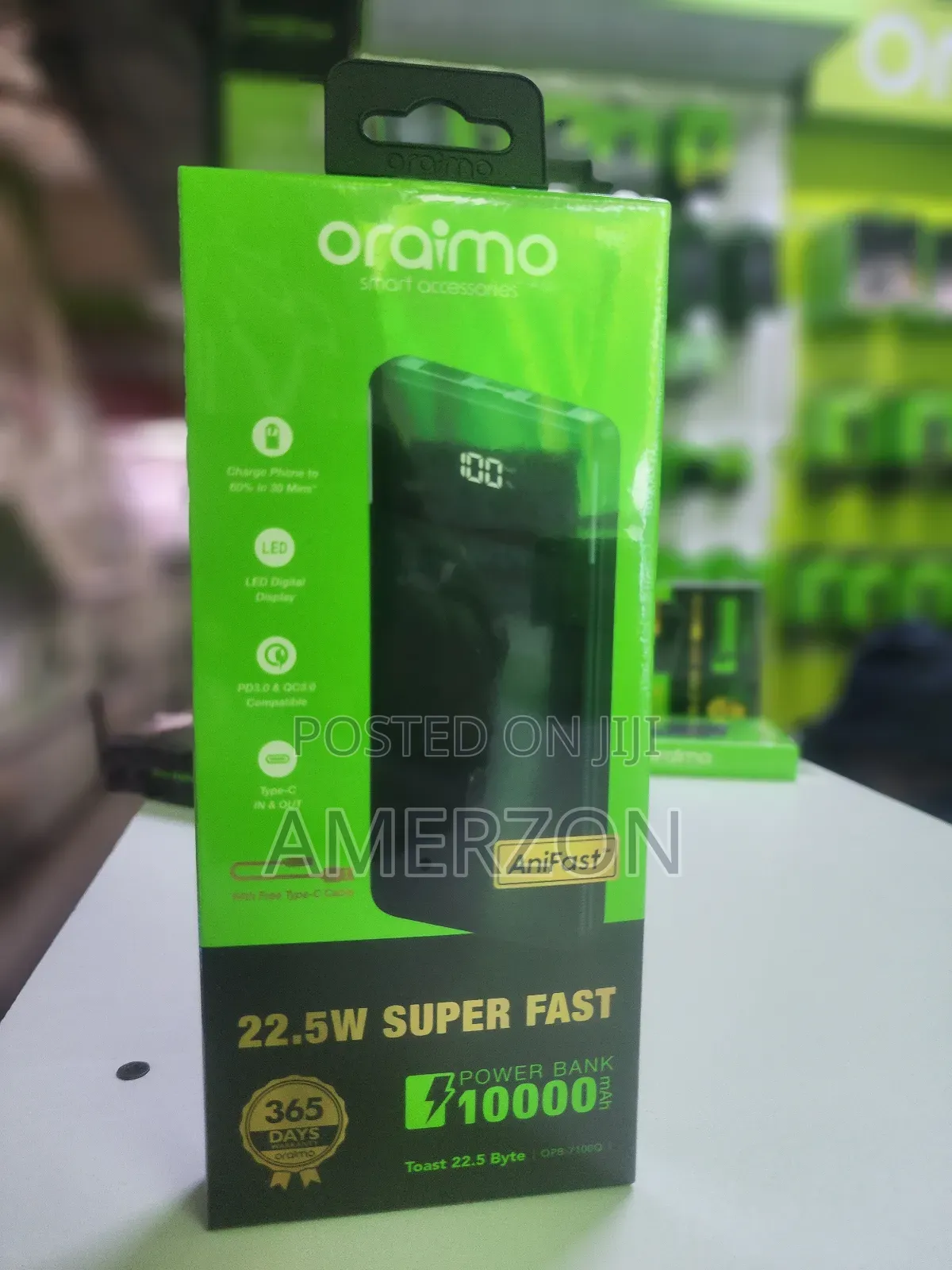 Oraimo Toast 10 Byte Led Display 10000mah Powerbank Dual Usb