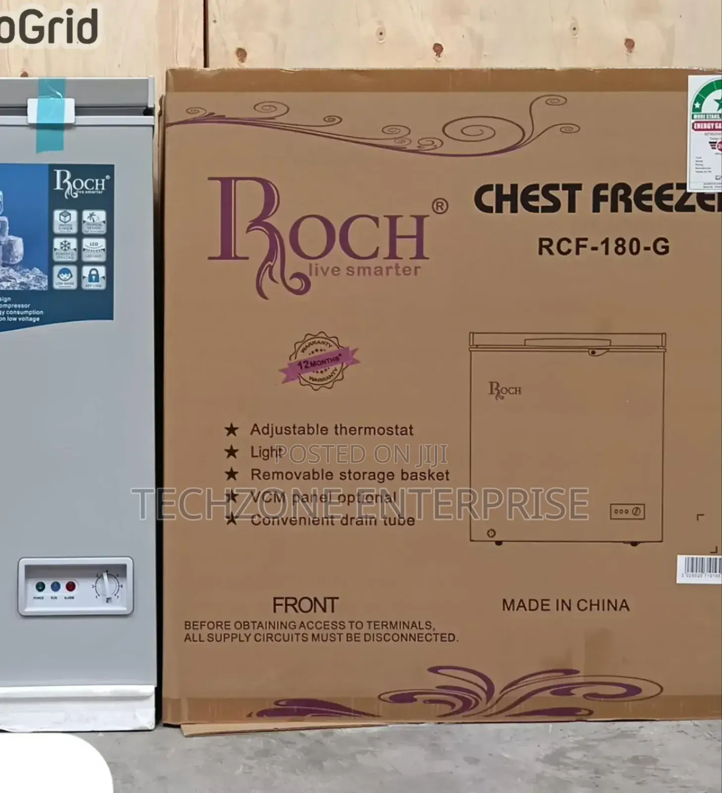 Roch (Rcf-180-G) 140 Litres Chest Deep Freezer - Silver 
