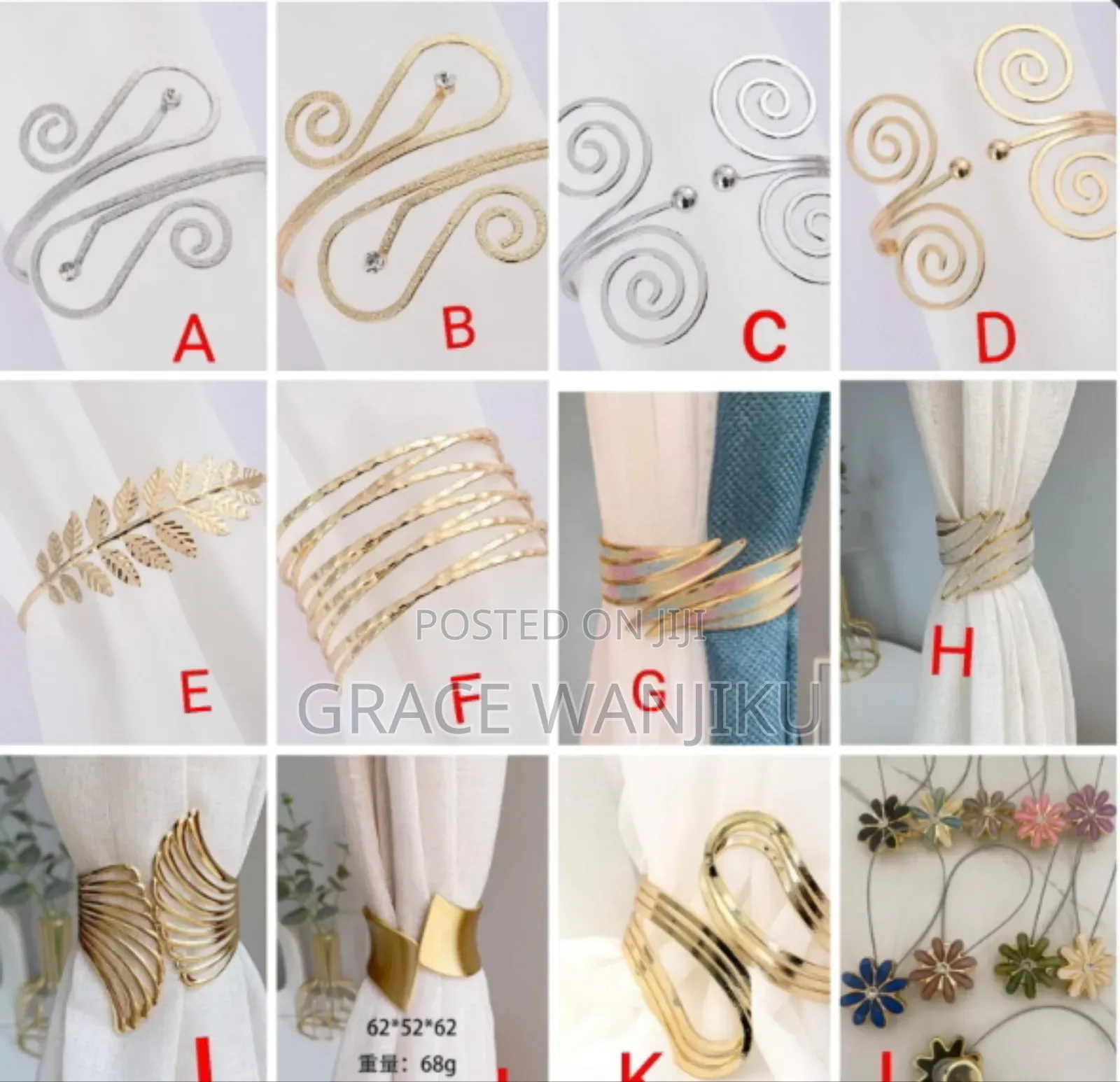 *Metallic Buckle Curtains Holders*