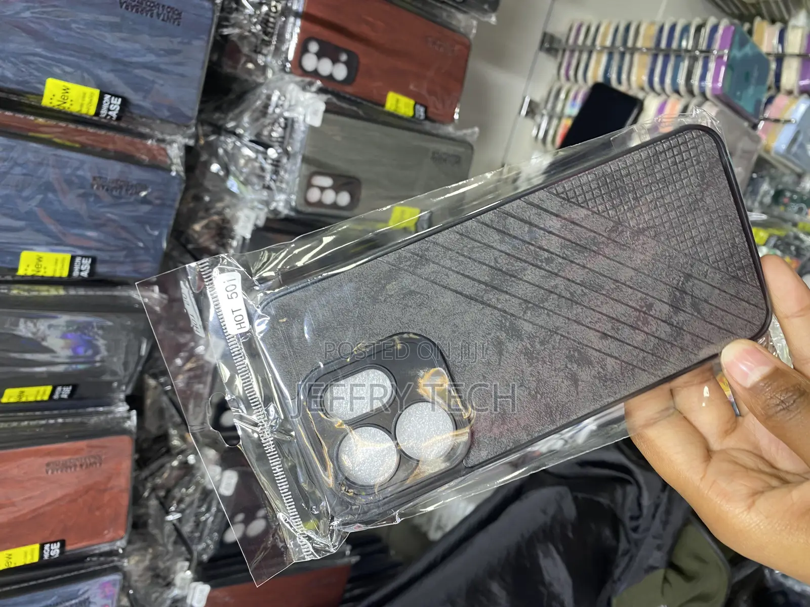 Shant Pu Leather Phone Back Case for Infinix Hot 50i